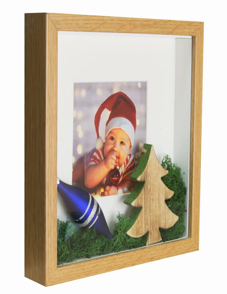 Ramka Na Zdjęcie 3D Głęboka Shadow Box 20X25Cm Dębowa 13X18 Cm