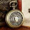 Hollowed-out Vintage Clamshell Men's and Women's Rabbit Element Large Quartz Pocket Watch