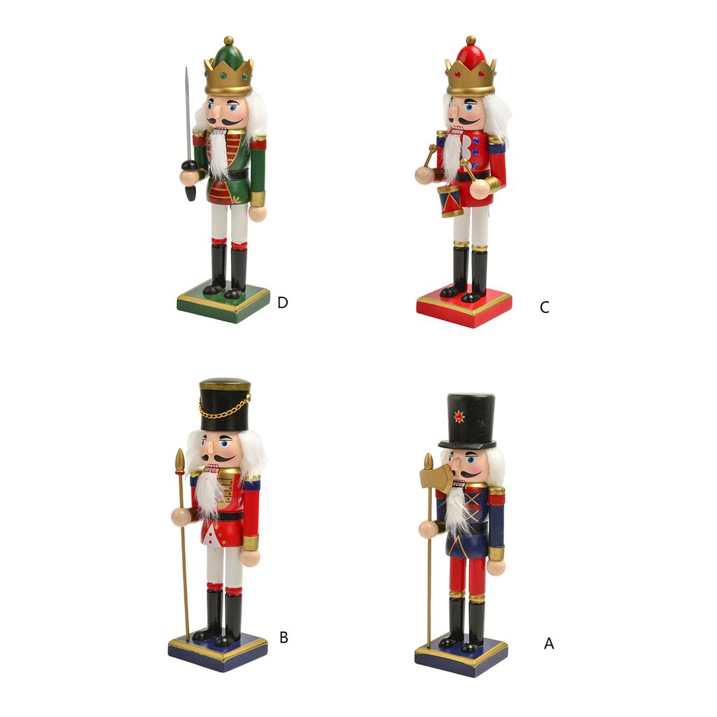 Elegant 25cm Wood Nutcrackers Statue Artistic Tabletop Decoration for Nut Cracking and Display Stylish Desktop Ornament