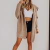 Women's Autumn and Winter Solid Colour Casual Loose Knit Mid-Length Jacket