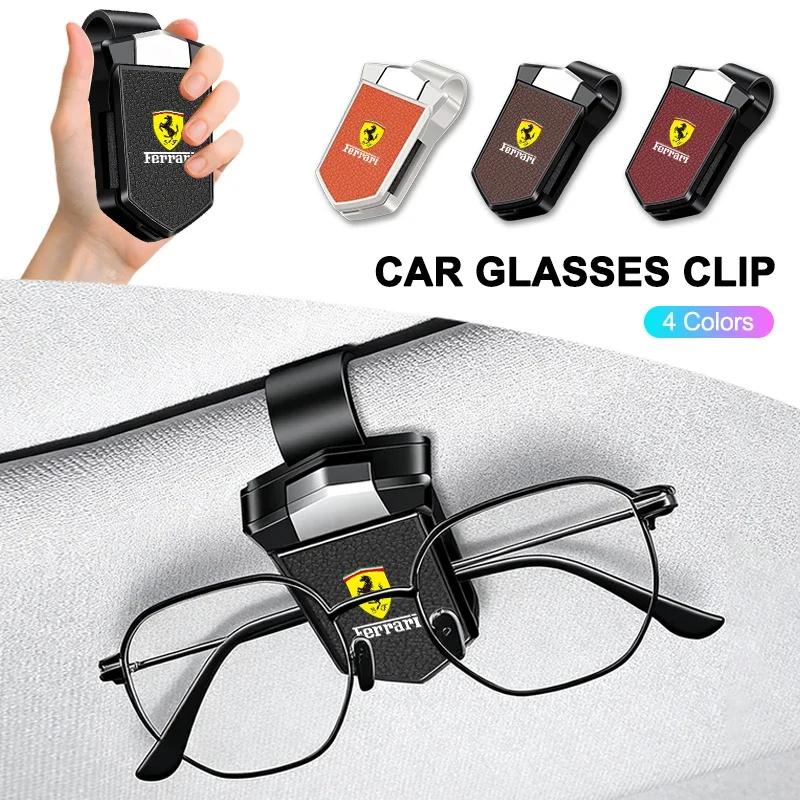 Zinc Alloy Car Sun Visor Glasses Holder Sunglasses Case Clip For F-Ferrari 308 GT4 328 GTB GTS F355 Modena F430 458ltalia 488 MQ4