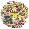 35pcs-50pcs Playful Food Stickers Cartoon Desserts  Stickers Stationery Stickers For DIY Phone Laptop Scrapbook Bike