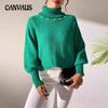 Plus Size Bottom Shirt Autumn and Winter Women's Solid Color Simple Tops Pearl Studded High Neck Sweater