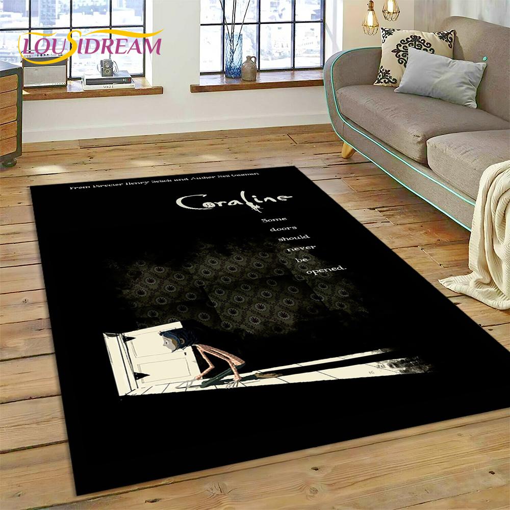 27 Style Coraline Secret Door Cartoon Horror Carpet Rug for Bedroom Living Room Home Sofa Decoration,kids Large Decor Floor Mat