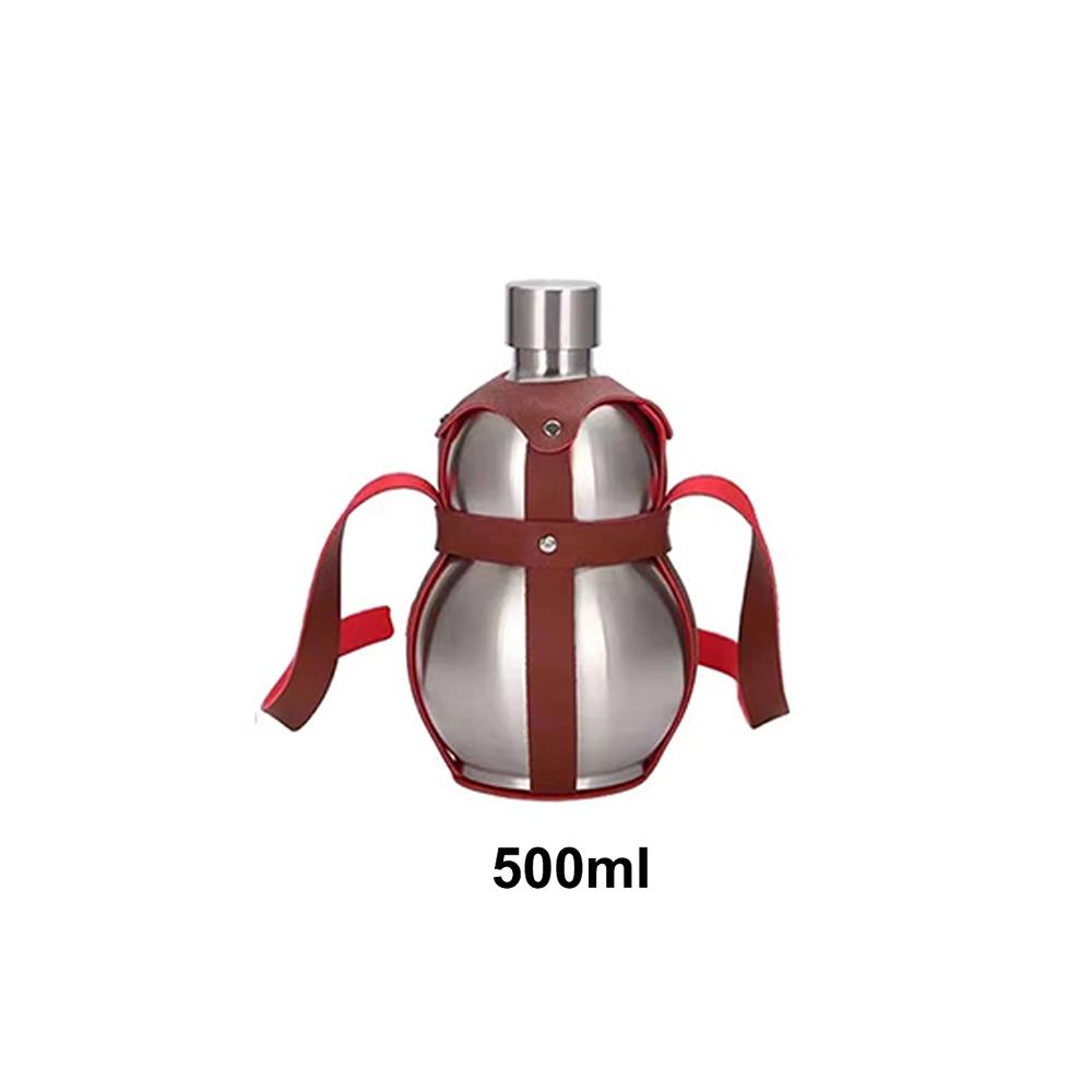 Durable Stainless Steel Gourd Water Bottle 250 500 1500ML Reusable Hip Flask Metal Large Capacity Water Kettle