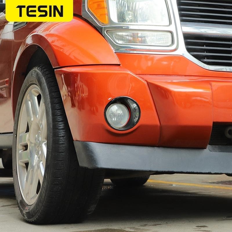 TESIN Car Front Fog Light Lamp Decoration Cover Trim Stickers For Dodge Nitro 2007 2008 2009 2010 2011 2012 Exterior Accessories