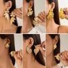 European & American Punk Style Ginkgo Leaf Gold Earrings