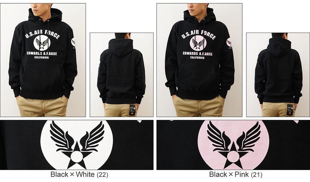 12 унций Толстовка-парка AIR FORCE CA Оригинальный военный принт Тяжелая толстовка с капюшоном L Темно-синий x Сапфировый [Jeans Bug] США. 12PP-CA (862)