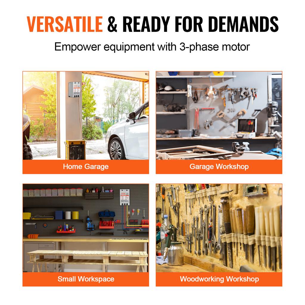 Цифровой преобразователь SucceBuy 5/7,5/10 л.с. Однофазный в трехфазный преобразователь Цифровой фазовращатель для жилых и малых коммерческих помещений