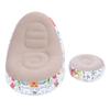 Inflatable Lounge Chair Cartoon Graffiti Minimalist Flocking Air Couch Sofa with Foot Stool for