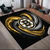 Boston Bruins Flannel Pattern Square Carpet,Area Rug,Carpet Rug for Living Room Bedroom Sofa Playroom Decor,Non-slip Floor Mat