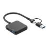 USB C + USB-хаб, 4 порта, USB-разветвитель, расширенный, 2xUSB2.0 + 1xUSB3.0 + 1xType C, адаптер для ПК, клавиатур, ноутбуков, планшетов