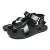 Fashion High Quality Men Casual Leather Sandals Vintage Toe Ring Leather Flats Designer Shoes Comfy Travel Beach Slippers 2025New Summer