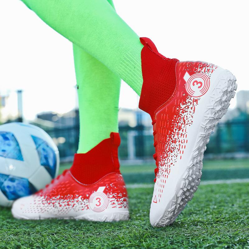 Большой размер, футбольные бутсы, мужские высокие детские шипы AG искусственный газон TF шиповки студенческие тренировочные бутсы
