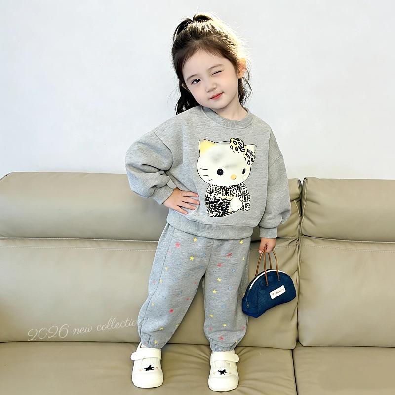 Комплект из худи с флисовой подкладкой и штанов для девочек (Осень/Зима 2026) - Стильно и модно для детей