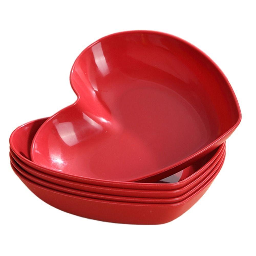 5/10Pcs Creative Love Fruit Plate Plastic Nut Love Plate Heart Spit Bone Dish  Home Decorative