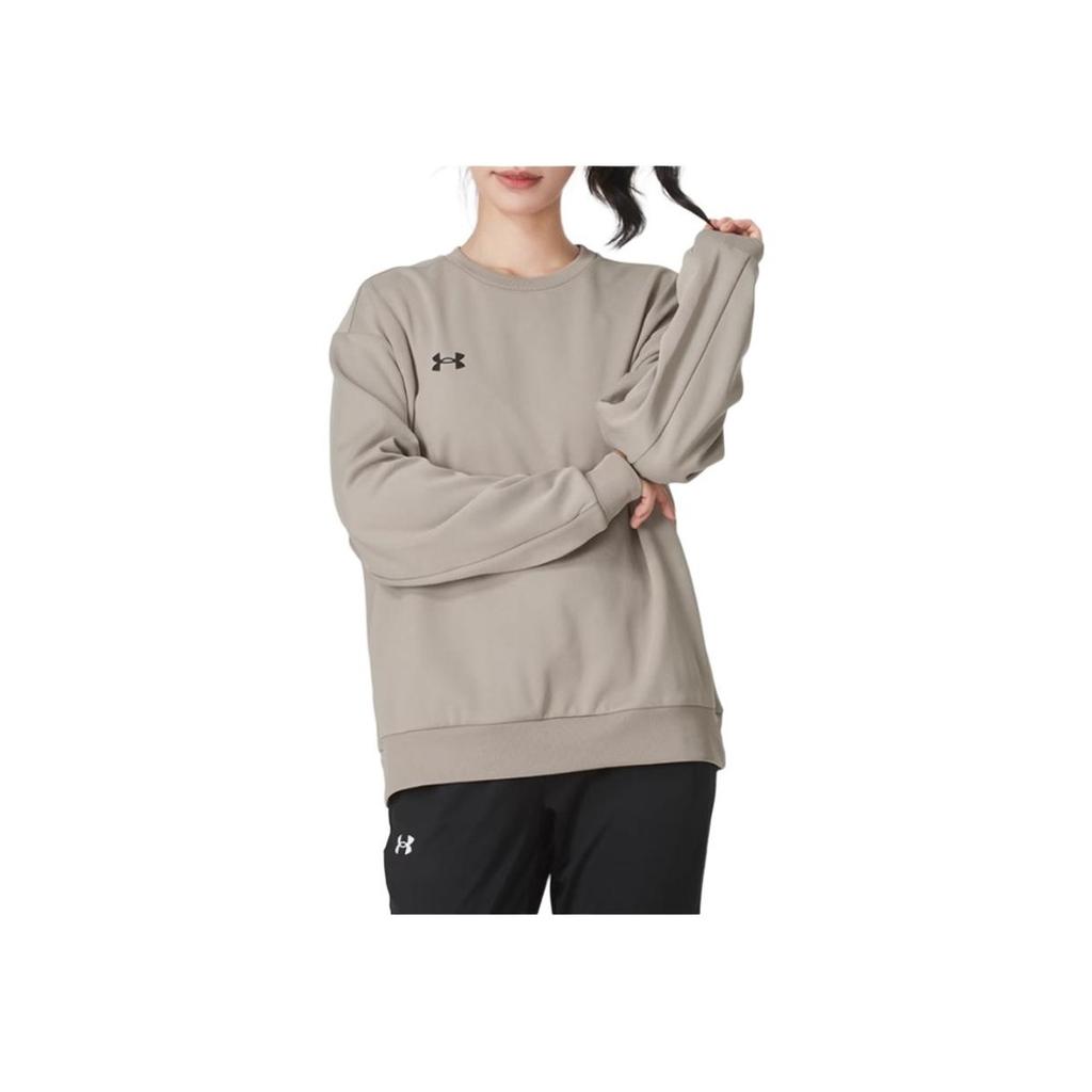 Under Armour Свитер с круглым вырезом, спортивная флисовая толстовка с длинным рукавом, унисекс, толстовка коричневого цвета 24600305-203