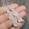 Crystal Quartz Rough, Blue Topaz Gemstone 925 Sterling Silver Handmade Amazing Jewelry Earring