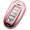 Car Key Fob Cover Compatible with Infiniti Pink Protector Keychain Holder for Q50 Q60 QX50 QX55 Accessories 2019-2024