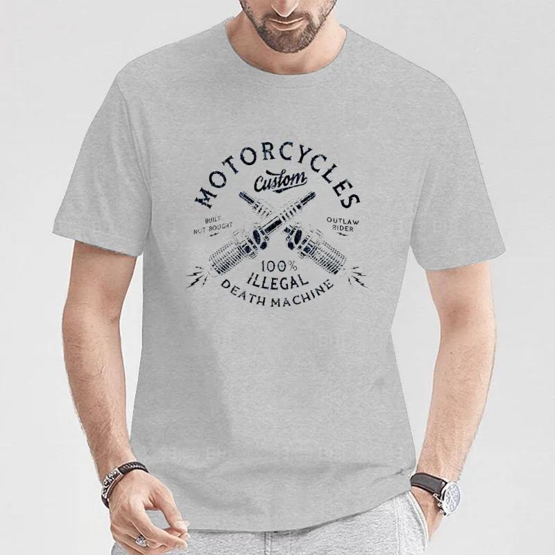 Винтажная футболка с изображением мотоциклов Chopper Bobber Motorcyclist, повседневная мужская футболка с круглым вырезом и коротким рукавом, размер S-5XL