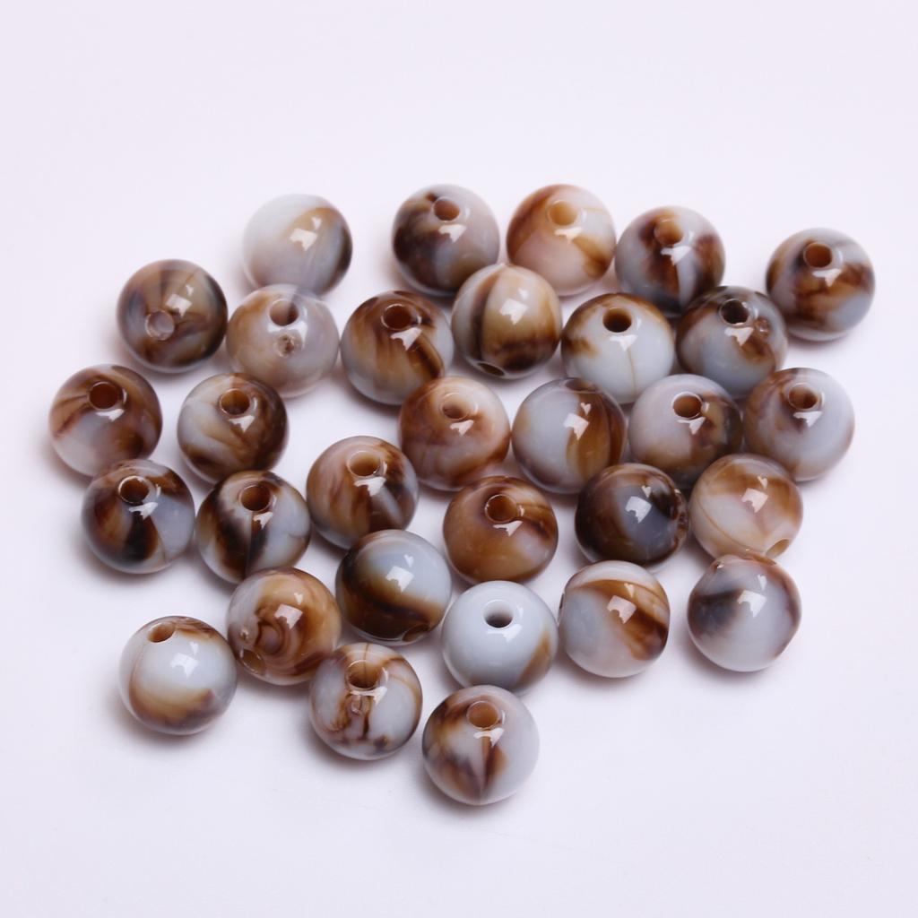 Бусины россыпью, аксессуары для бисероплетения, 8 мм, ручная работа, изготовление ювелирных изделий из смолы, браслет, ожерелье, аксессуары, 30 шт., модный имитационный нефритовый камень, круглый