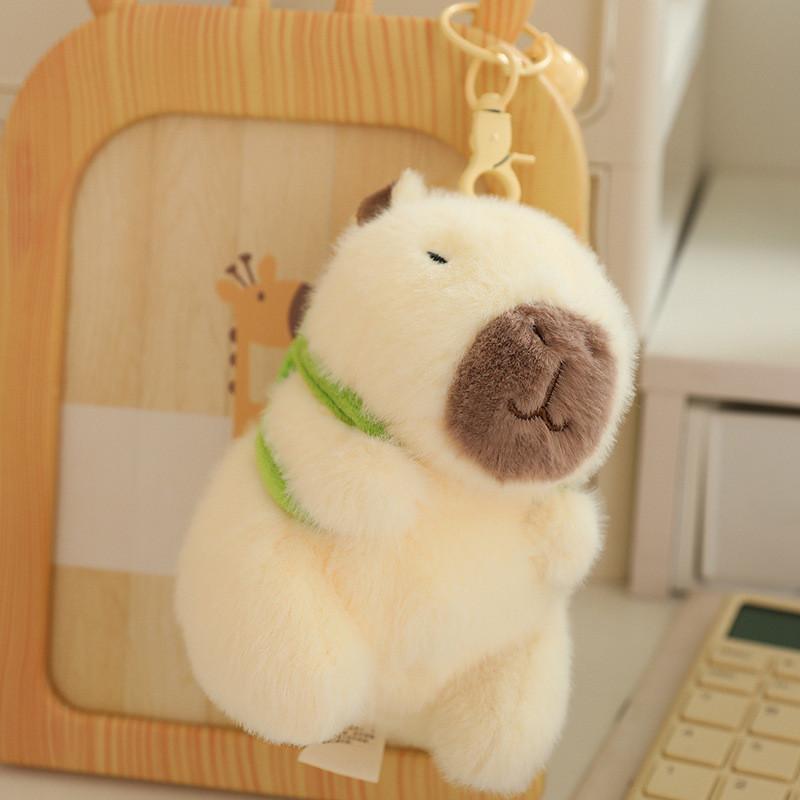 Strawberry Hat Persimmon Capybara Plush Pendant Keychain Backpack Decoration