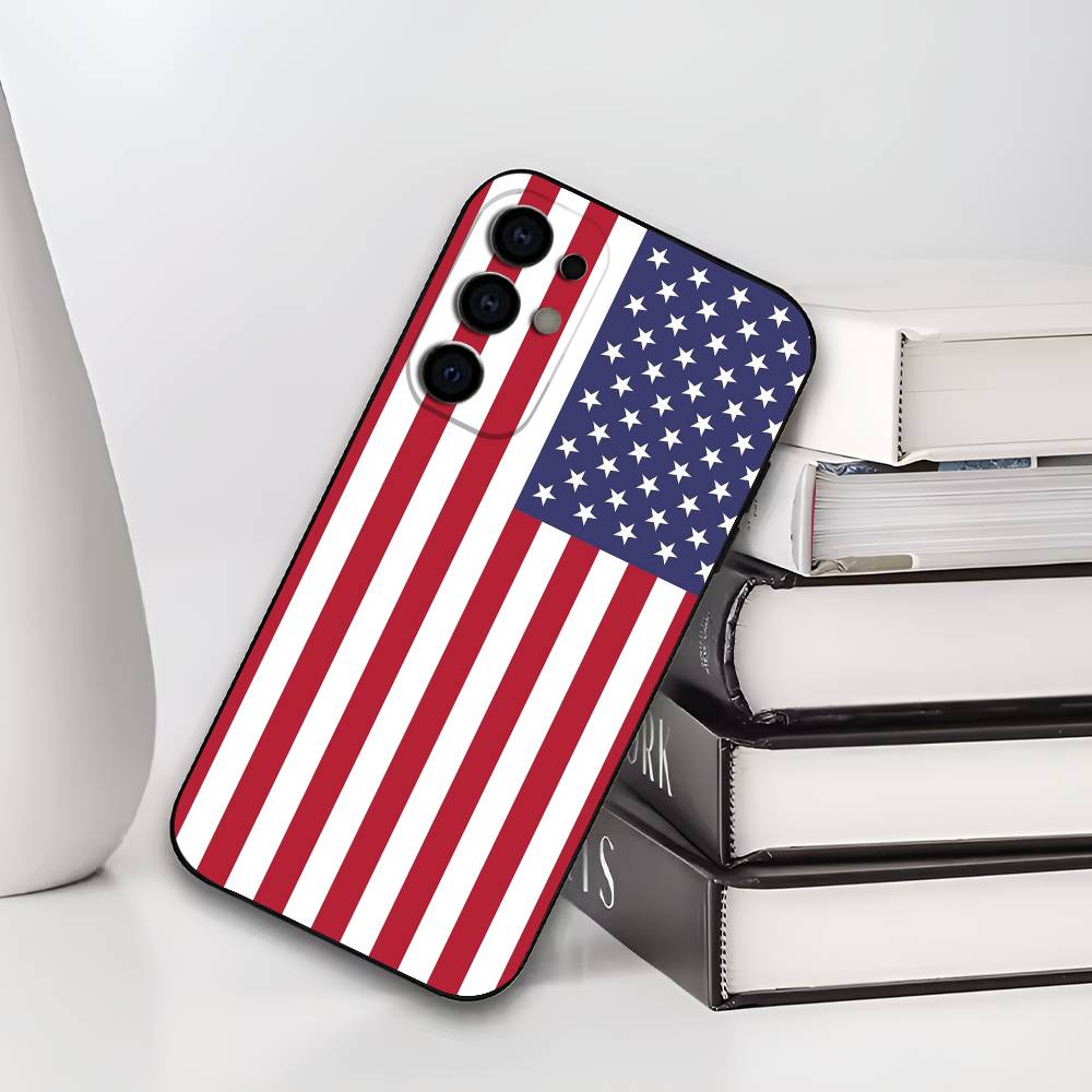 Флаг Америки S-Статуя L-Свободы Чехол для телефона USA для Samsung S25,S24,S21,S22,S23,S30,Ultra,S20,Plus, Мягкий Силиконовый Черный Чехол