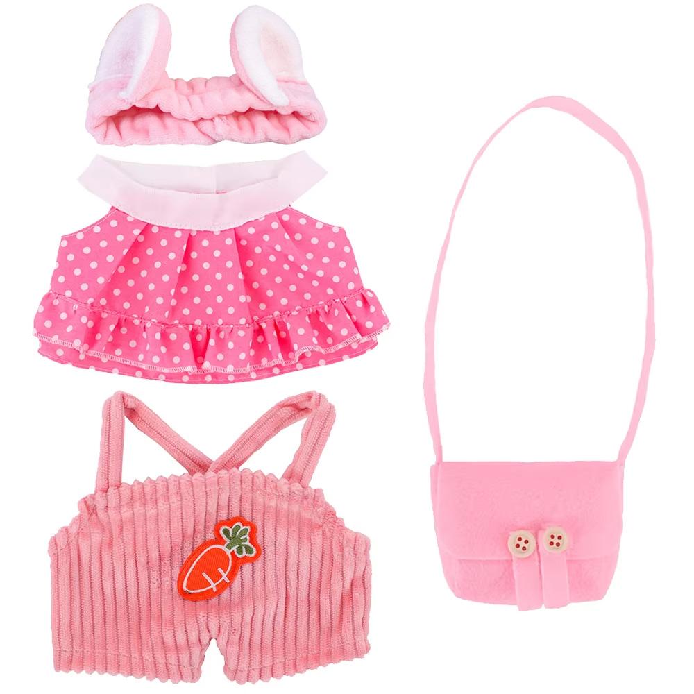 Kawaii Plush Doll Clothes Short Sleeved Headband Suspender Pants For 30cm Lalafanfan Clothes Accessories Duck Dolls Dress,Gifts