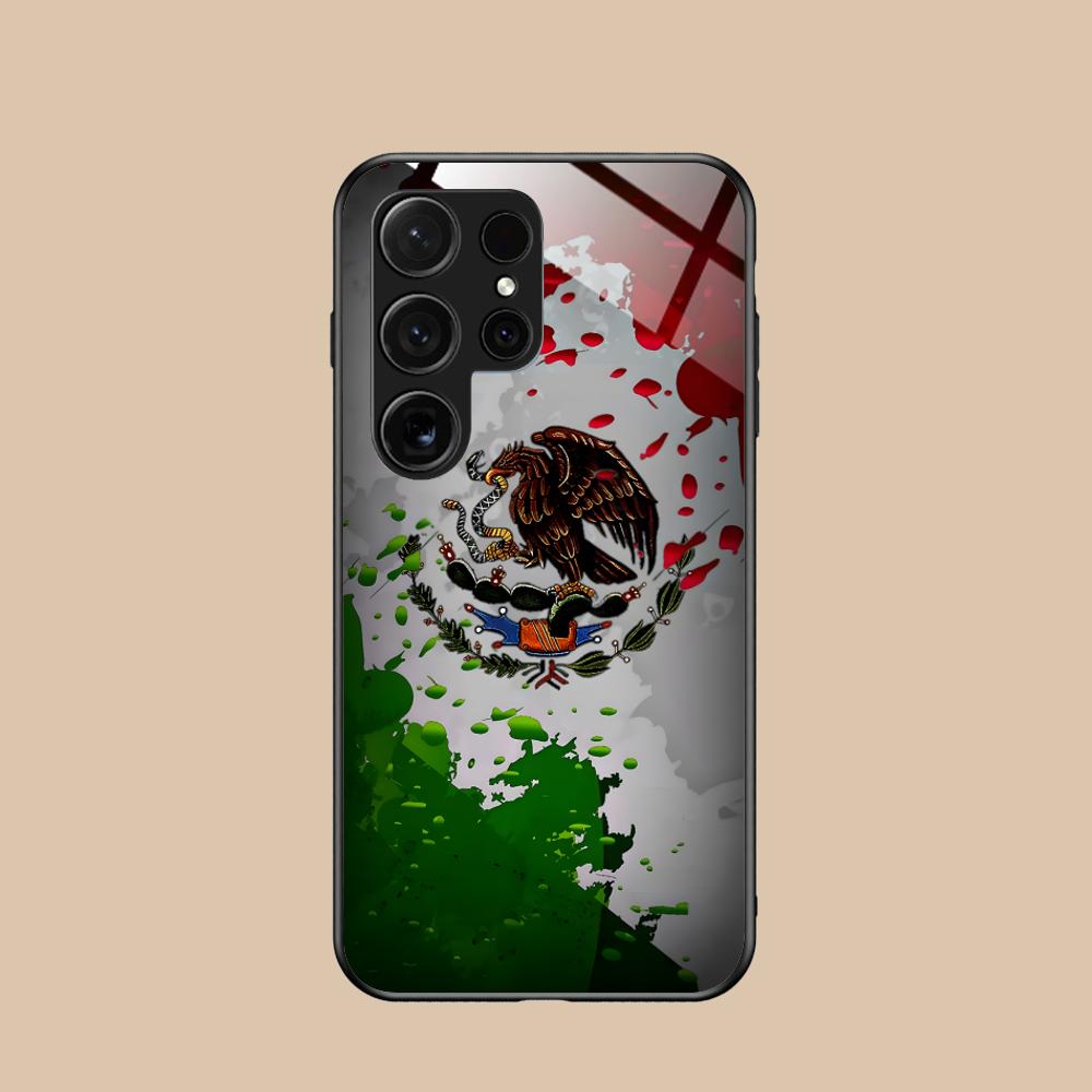 Mexico Flag Mobile Cell Phone Case for Samsung Galaxy S26 S25 S24 S23 S22 S21 S20 Note20 Plus FE Ultra Glass Colorful Cover
