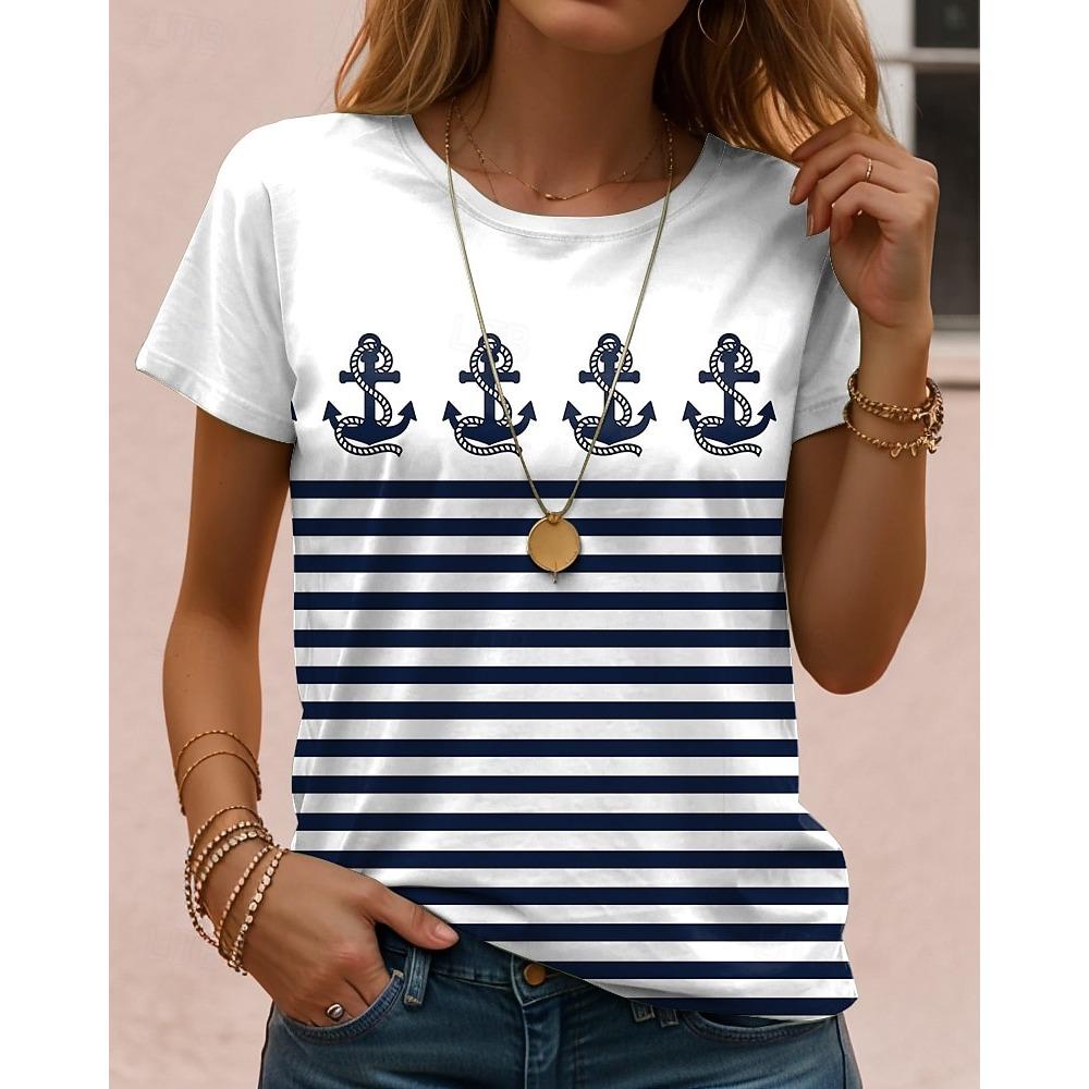 Women's T Shirt Print Floral Graphic Rose Elegant Vintage Fashion Short Sleeve Round Neck Regular Tops Summer