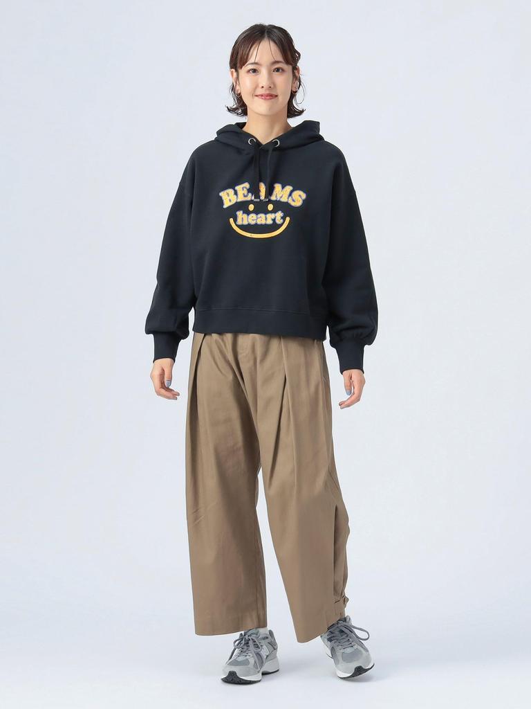 Beams Heart Women's College Smile Hoodie, Black, One Size