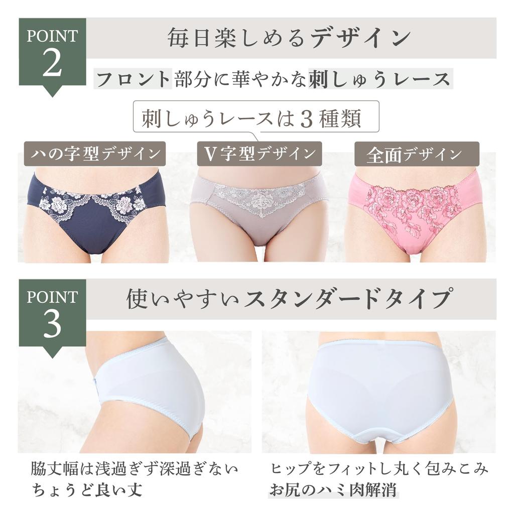 VISE Stretch Panty Plus Floral Lace Set of Women's 4-Piece Set, Size, Embroidery, (WS0012-4L, 4)