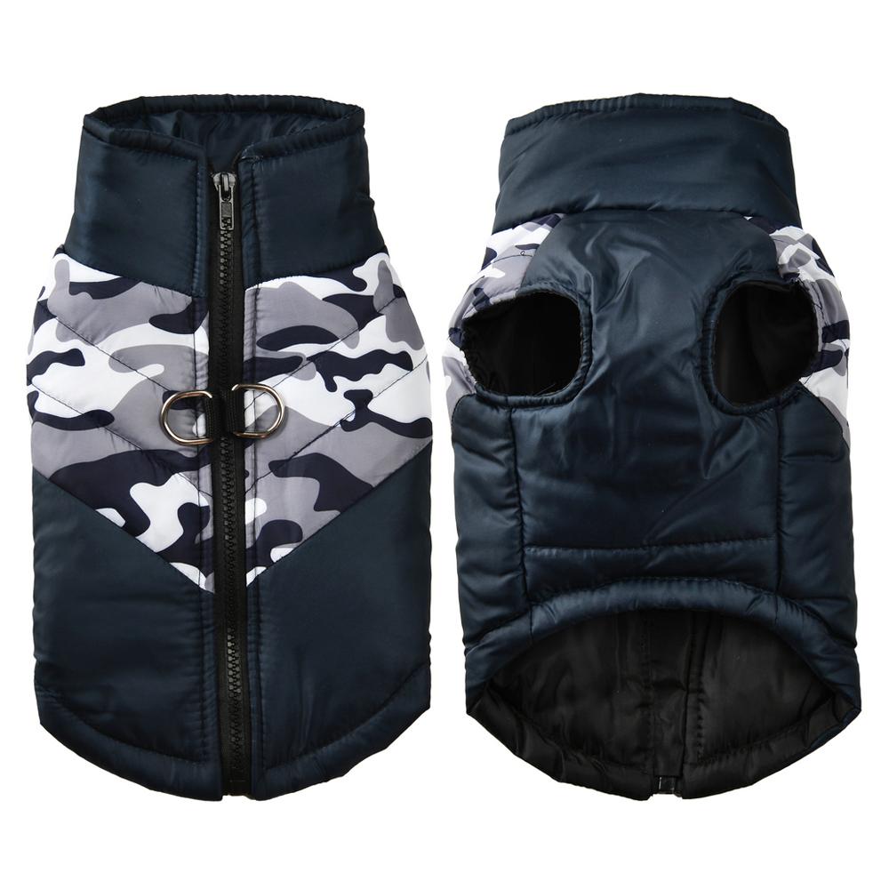 Winter Warm Dog Jacket For Small Medium Dogs Cats Outdoor Windproof With D-ring Zipper Puppy Camouflage Clothes Beagle Pet Coat