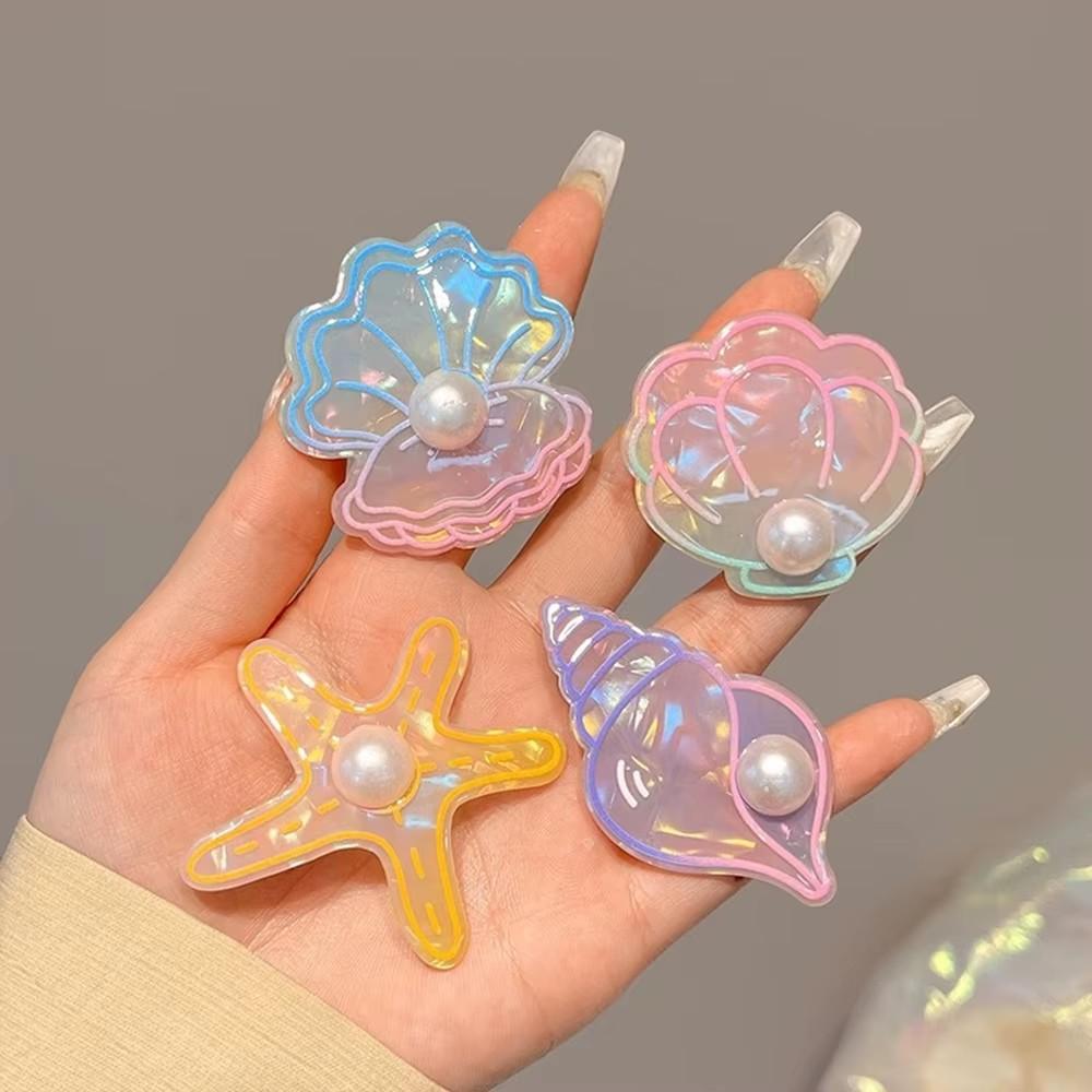 Colorful Sweet Cute Acrylic Ocean Style Starfish Shell Hair Clip for Women Girls Forehead Fringe Clip Fashion Summer Beach Gifts