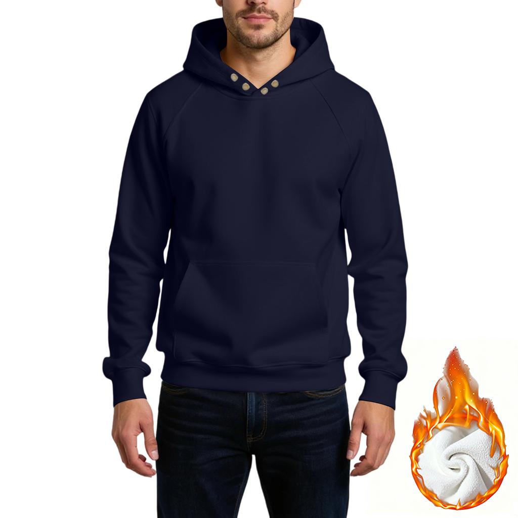 Men's Loose Leisure Versatile American Style Button Hooded Hood Hoodie