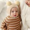 Fall Winter Children Hat Knitted Cartoon Ear Decor Thick Soft Elastic Button Closure Unisex Anti-slip Lightweight Warm Ear Protection Infant