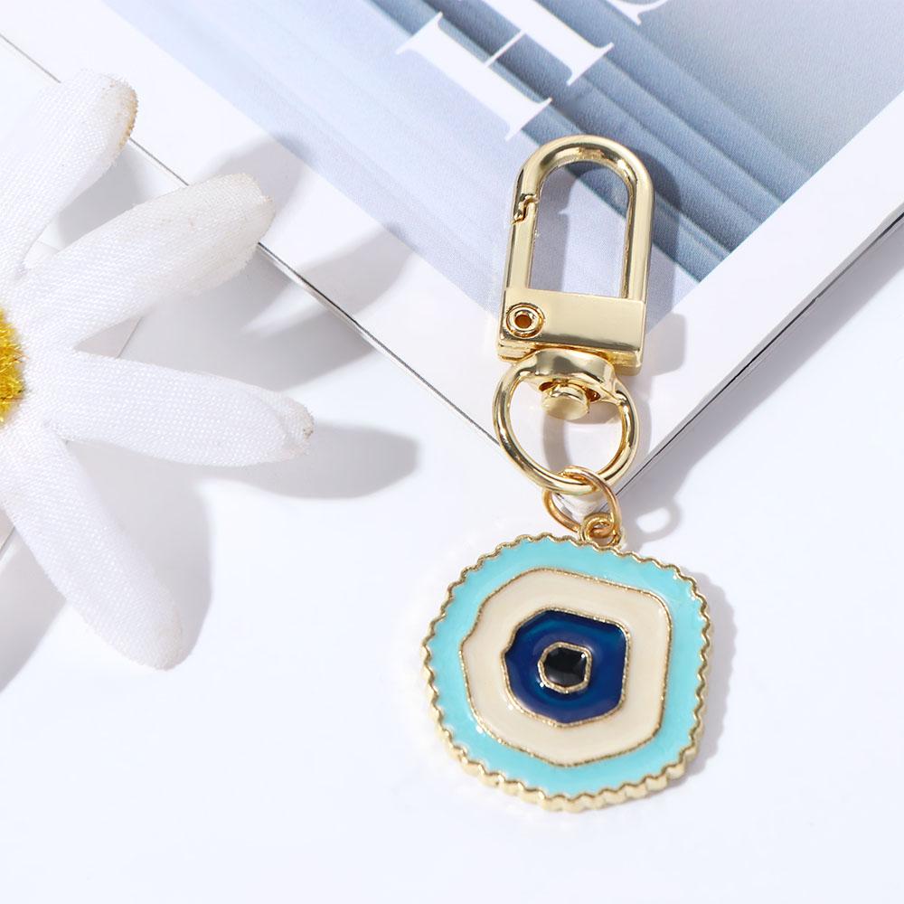 Key Ring Boho Jewelry Handbag Charms Evil Eye Keychain Irregular Heart Keyring Blue Eye Key Chain