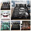Home Bedding Single Double Bed Full Size Skull Head Printed Pillowcase and Quilt Cover 2 or 3 Microfiber Comfortable Quilt Cover