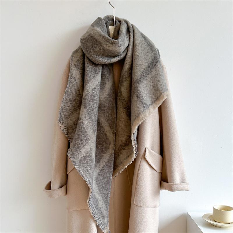 New Thickened and Elongated Winter Scarf Cashmere Feeling Shawl and Wraps Pashmina Neckerchief Bufanda Female Poncho 48Colors