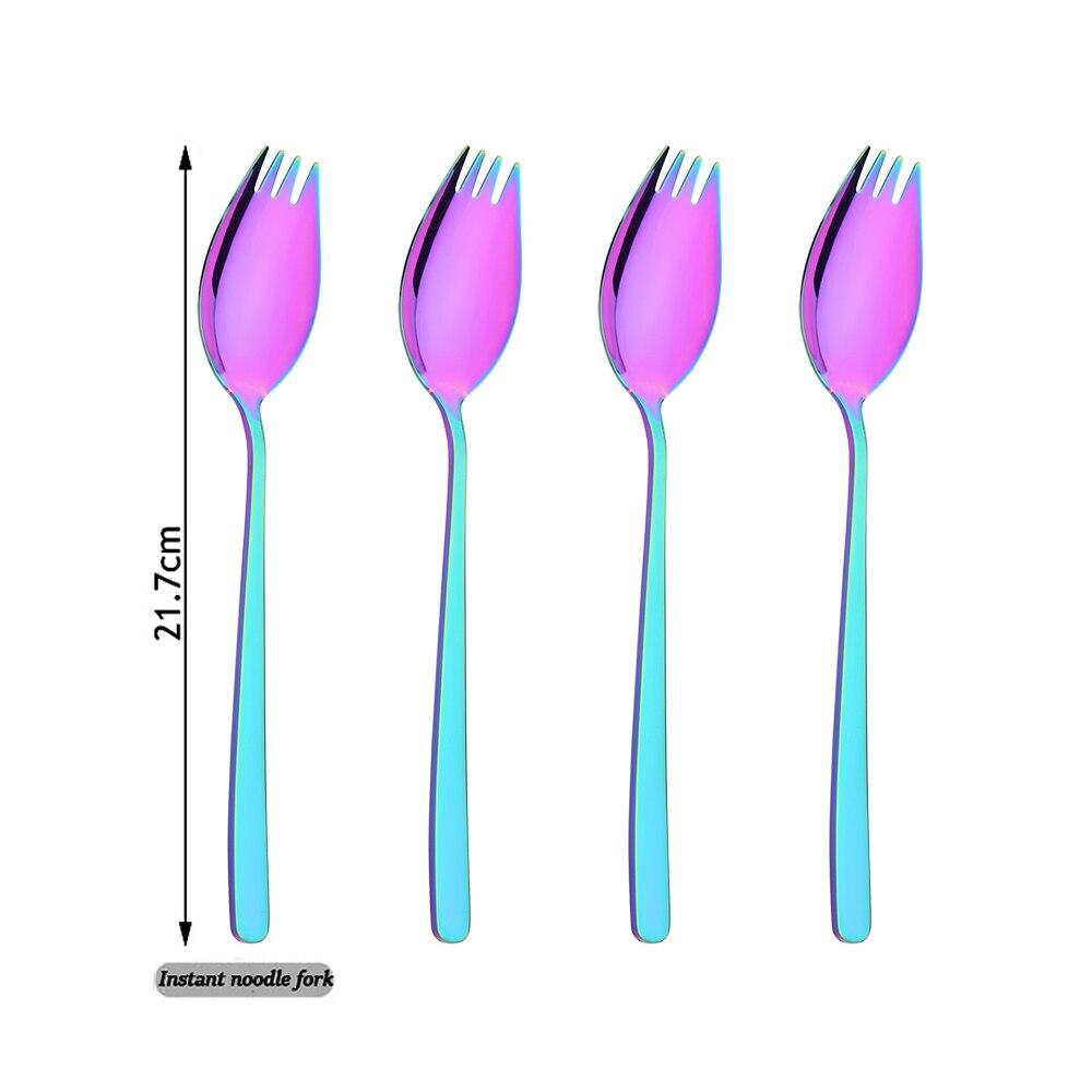 4 шт. вилка, ложка, нержавеющая сталь 304, посуда для западной еды, вилка, ложка, ложка для лапши быстрого приготовления, вилка, лапша, салатные порции