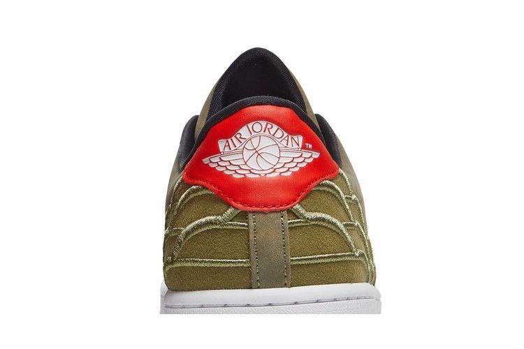 Men's Sneakers Nike Jordan 1 Centre Court Oil Green Oil Green/Black-Chile Red-White