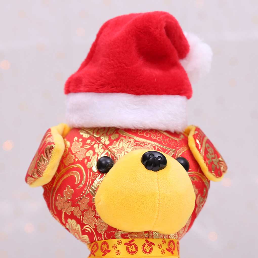Рождественская шапка, дышащая шапка для домашних животных, плюшевая ткань, приятная для кожи, с ветрозащитной веревкой, шапки Санта-Клауса, украшение для дома, хорошая эластичность