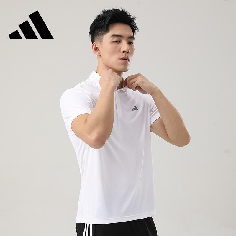 adidas Гольф Серия Три Полоски Логотип Повседневная Дышащая Быстросохнущая Короткий Рукав Поло Мужская polo shirts Белый KD7254