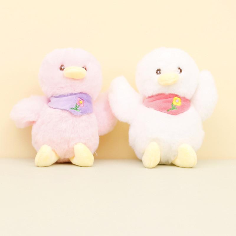 Cute White Duck Plush Keychain Sweet Duck Doll Soft Bag Ornament For Couples