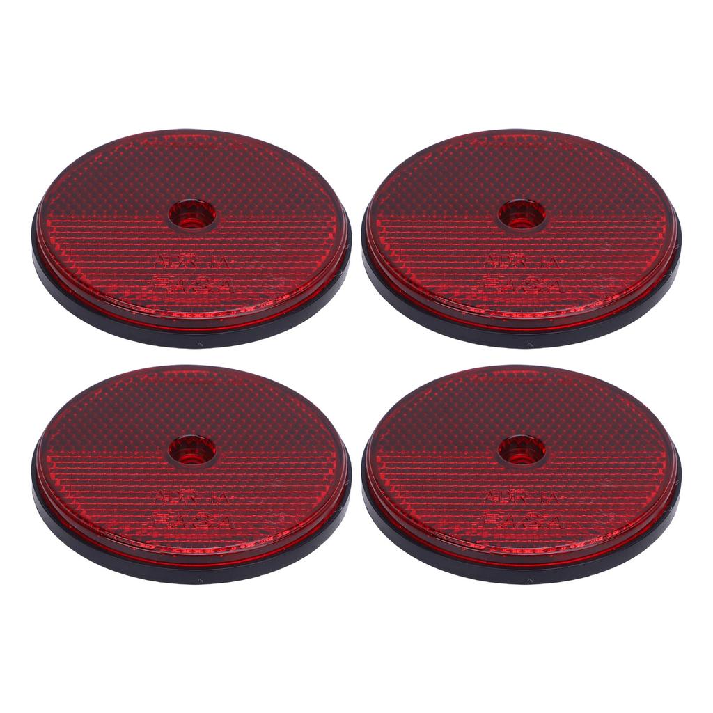 4 шт. Безопасные светоотражатели Красные круглые 72 мм диаметром с винтом для почтовых ящиков, подъездных путей, туннелей, столбов, автомобилей, прицепов, красные