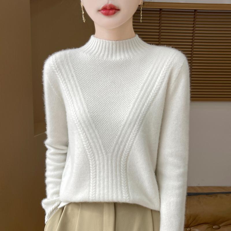 Женский кашемировый свитер Qinghe cashmere 30% кашемир 70% шерсть Женский осенне-зимний кашемировый свитер мягкий и теплый
