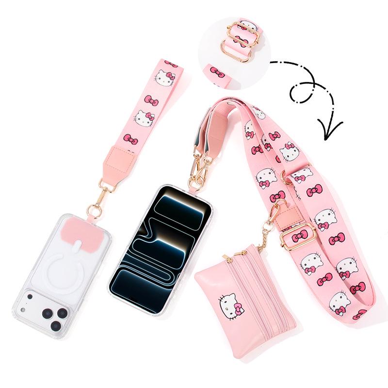 Съемный ремешок на запястье и плечо для мобильного телефона, регулируемый ремешок через плечо и небольшая сумка.