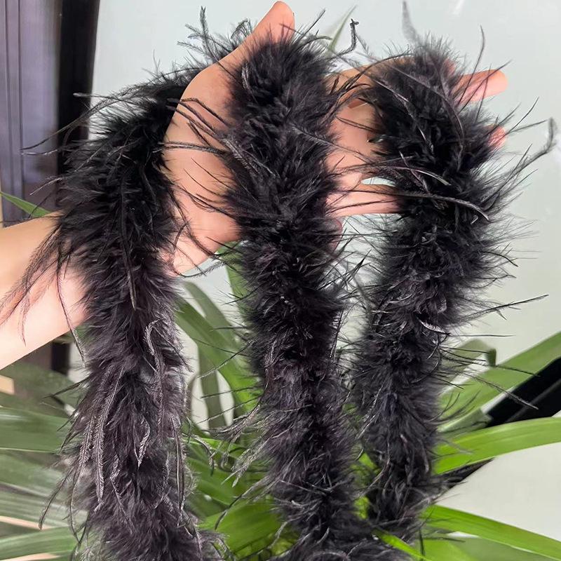 Ostrich Feather Strips and Headdresses: Perfect for Evening Gowns, Wedding Dresses, and Clothing Decoration