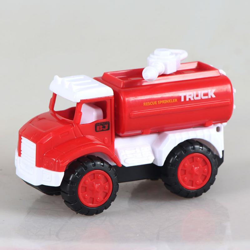 Children's Toy Inertia Car City Fleet Sanitation Truck Sprinkler Truck Police Car Container Transporter Toy Set