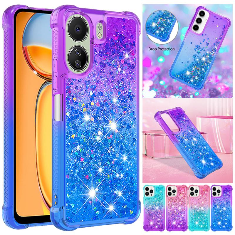 Модный кейс с переливающимся песком для Xiaomi Redmi Note 13 4G 13C Note13 Pro+ 13Pro Plus Redmi13C 5G, мягкий защитный чехол Capa